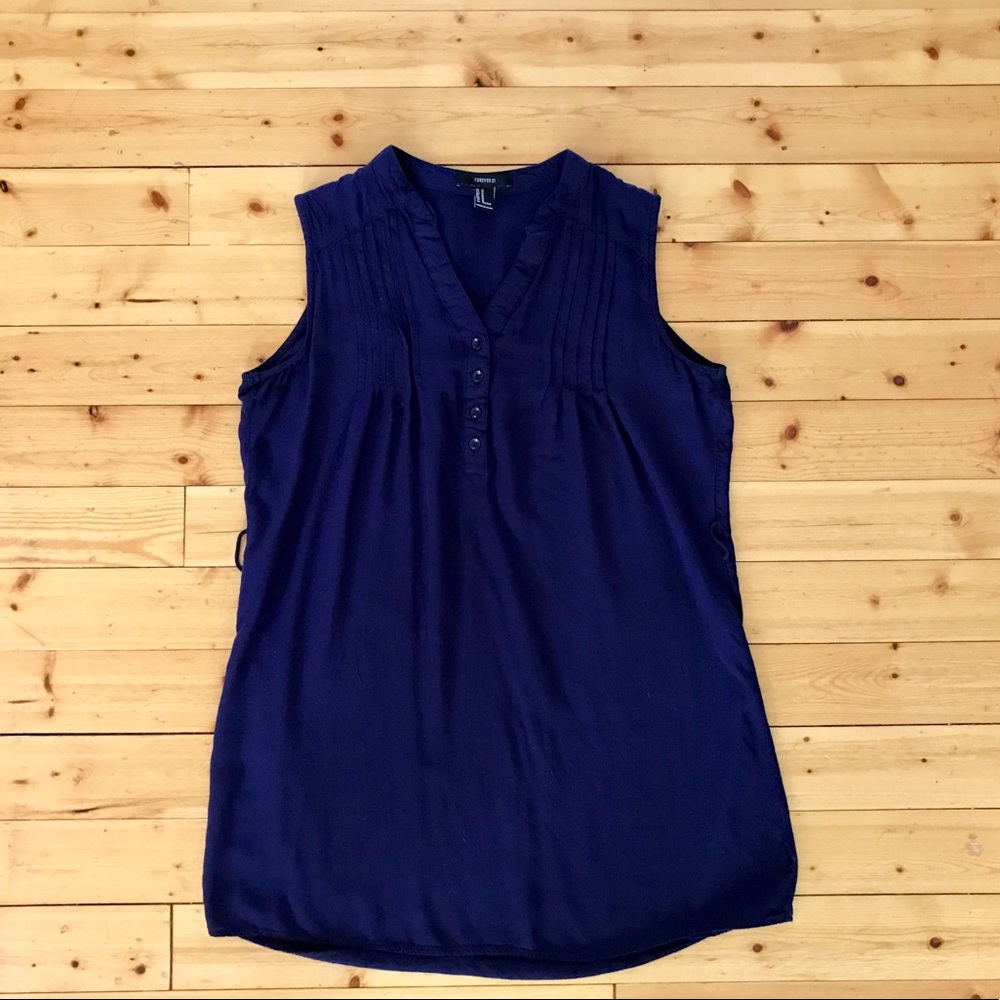 Navy Blue Sleeveless Tunic